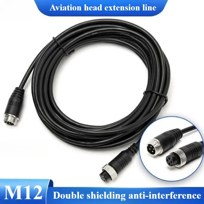 

1 шт. Кабель-удлинитель M12 4-контактный авиационный (штекер/гнездо) GX12 4-контактный для видео- и аудиосистем, для камер видеонаблюдения и видеорегистраторов