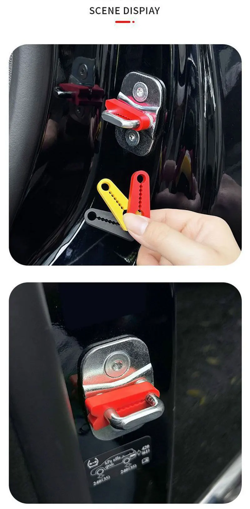 Universeller Autotür-Stoßdämpfer, Schalldämpfer, Vibrationsdämpfer, Pufferkissen für Autotürschlösser – Detail 10