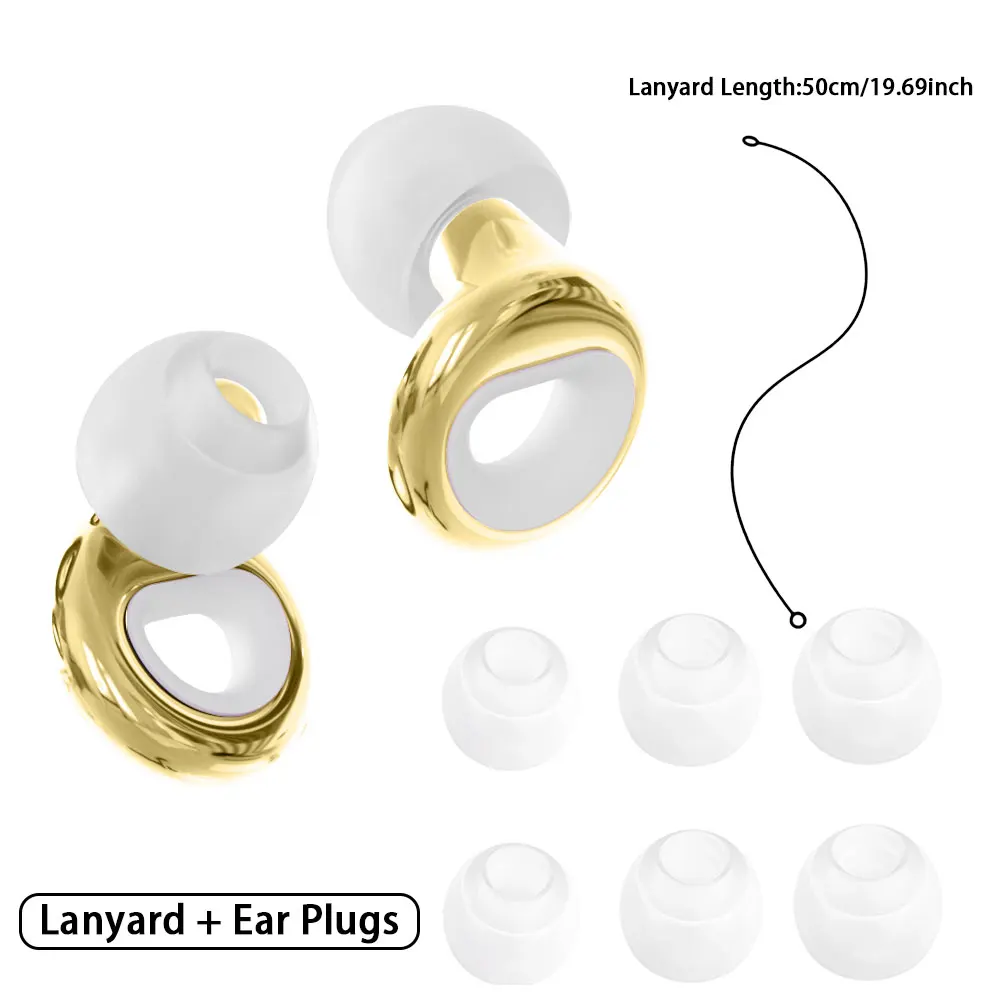 Silicone Ear Plugs for Noise Reduction - Quiet Ear Buds with Silicone Lanyard for Sleeping Swimming And Motorbike