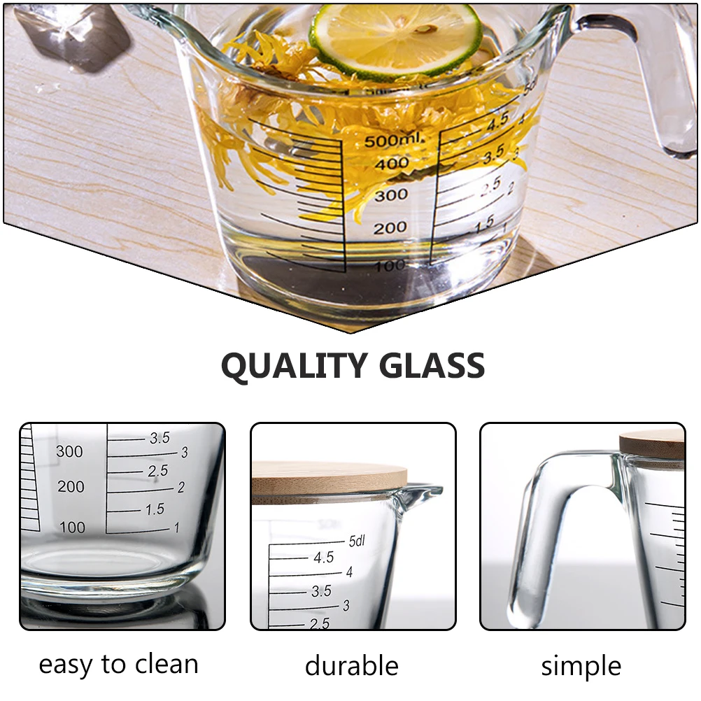 

1pc High Temperature Resistant Egg Beating Cup Glass Measuring Jug Reusable Kitchen Tool Storage Cream Oil Liquid