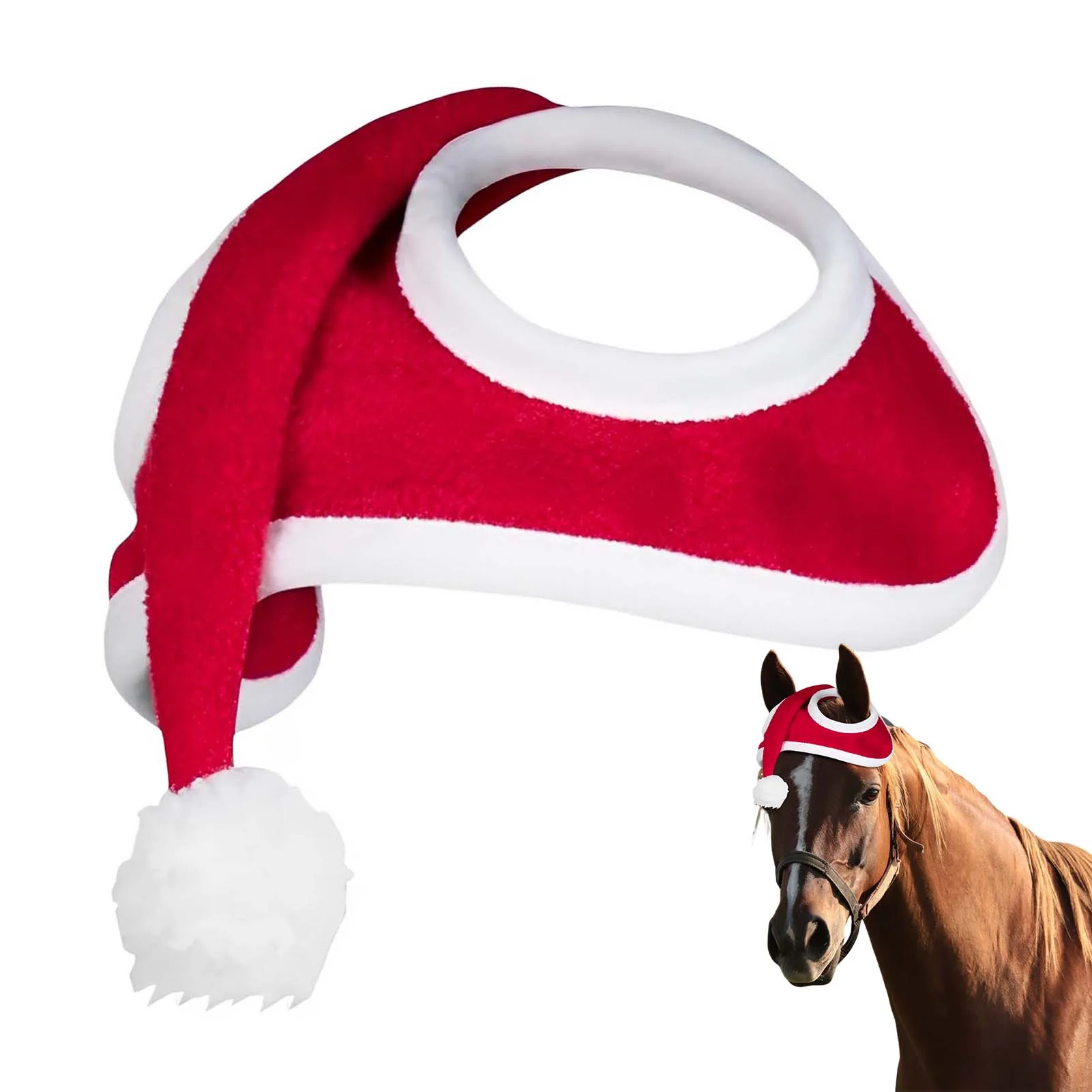 Christmas Santa Hat with Luxurious Comfort Festival Atmosphere Slip-On Horse Cap Suitable for Celebrate Holidays