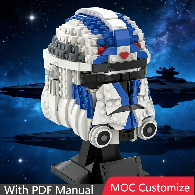 

4533 деталей, модель шлема 501-го легиона, MOC, модульный конструктор, развивающая игрушка для детей, DIY, подарок для мальчика на Рождество