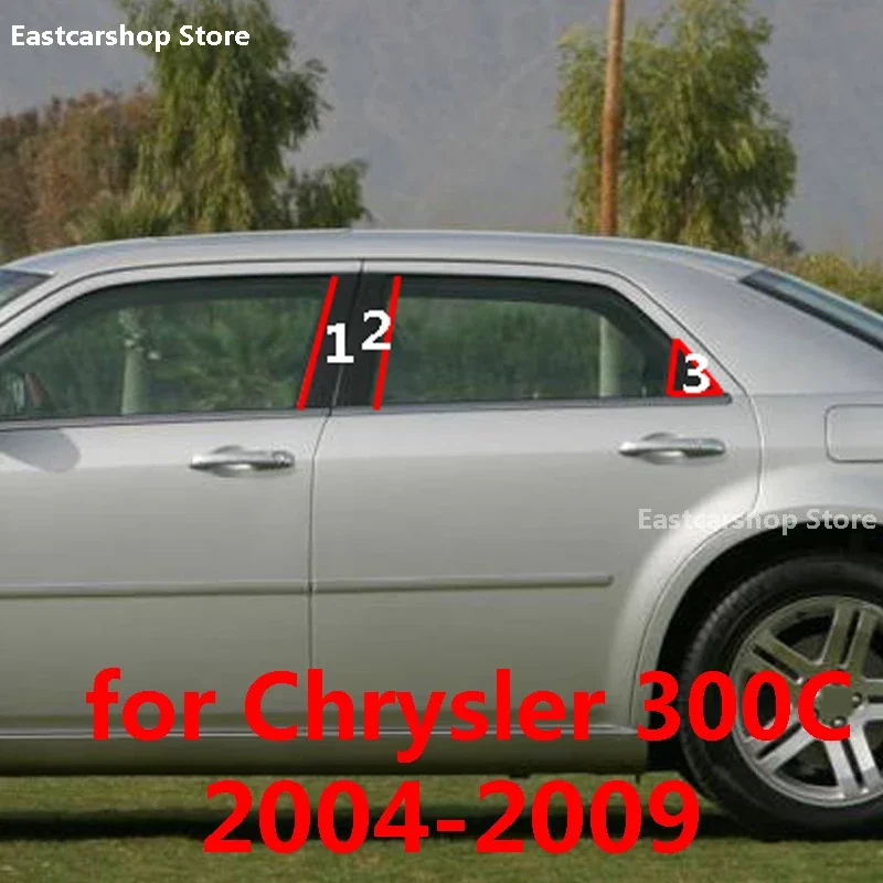 

For Chrysler 300 300C 2009 2008 Car Middle Column PC Window Trims Decoration B C Pillar Protective Sticker 2007 2006 2005 2004