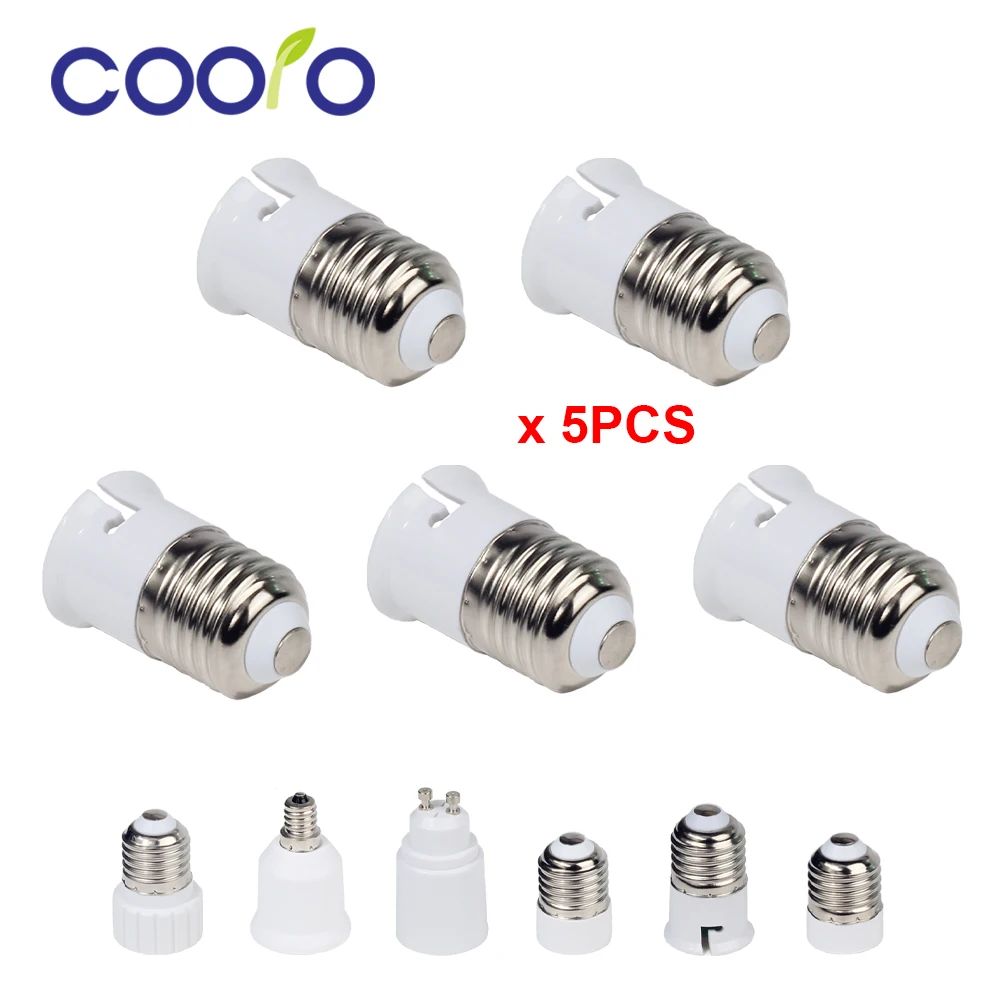 5PCS E27 to B22/E14/MR16 G4/GU10 Light Bulb Adapter GU10/E14/B22 to E27 Lamp Converter Light Socket Adaptor Holder Lighting Part
