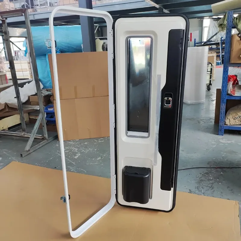 النمط الأوروبي اليسار يتوقف نقطتين قفل Rv باب الدخول 620*1900 مللي متر باب القافلة للتخييم وأجزاء المنزل المتنقل مع سلة المهملات #4