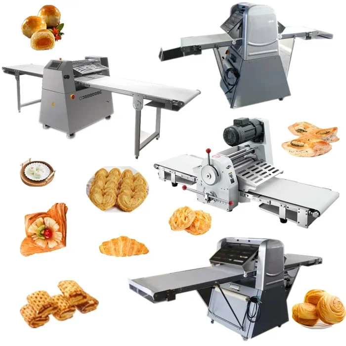 Automatic commercial dough roller sheeter machine bakery laminating croissant folding machine press puff pastry making machine