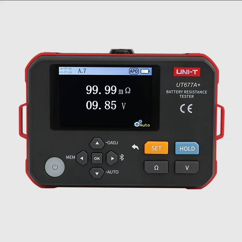 Probador de resistencia interna de batería recargable UNI-T, medición de voltaje UT677A + 70V, se puede conectar a Bluetooth y PC