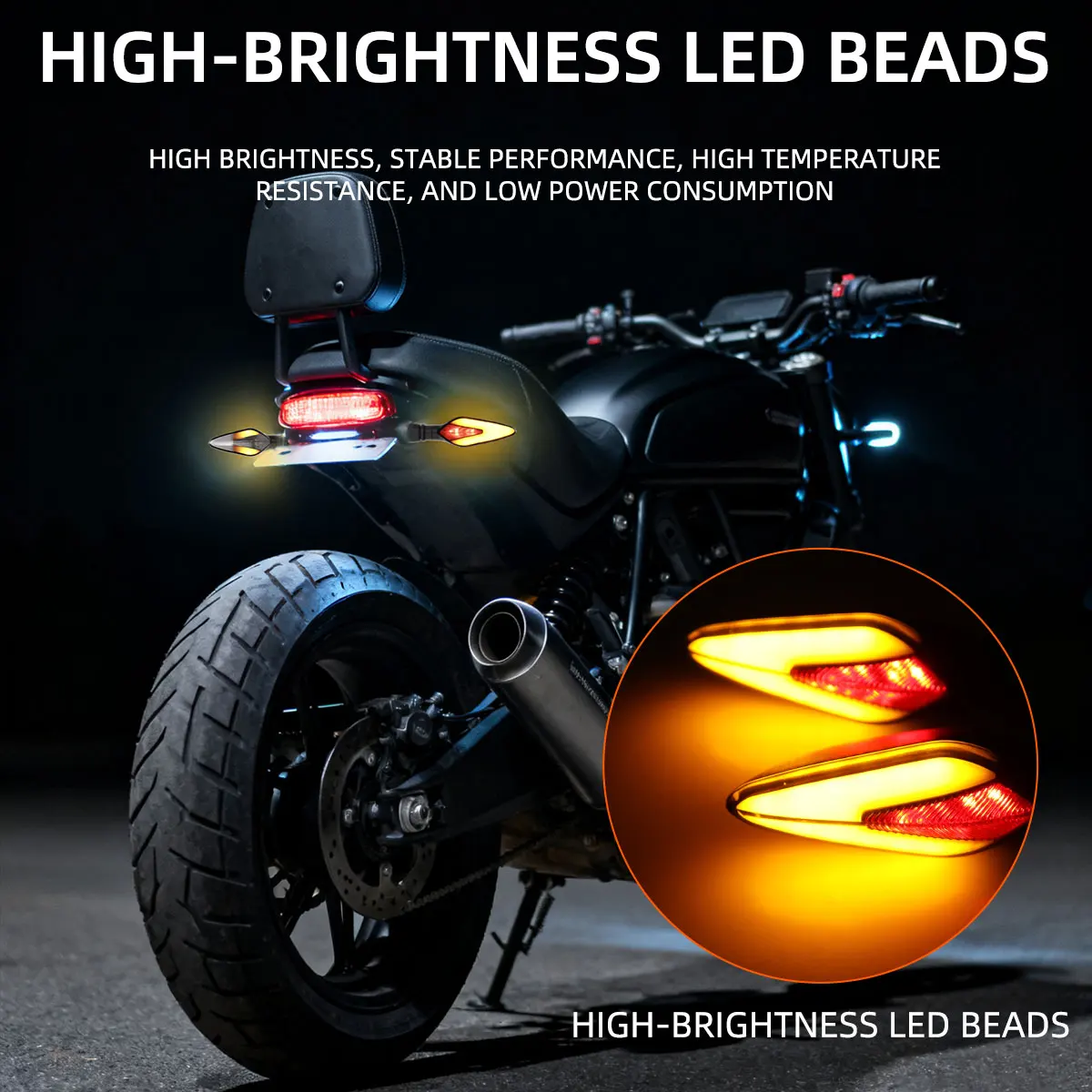 1/2 Pair Motorcycle Dual Color Turn Signal Front Rear Blinker Different Color for Driving Turning Universal Motorcycle Indicator