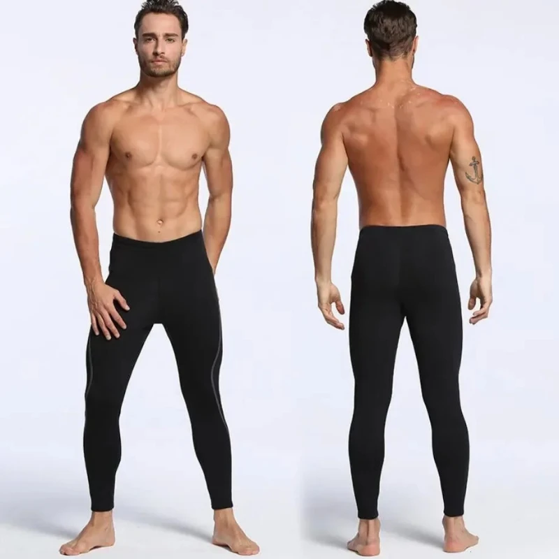 

2MM Men Diving Pants Black Neoprene Tight Wetsuit Trousers Thicken Thermal Elastic Swimwear for Surfing Swimming Sailing