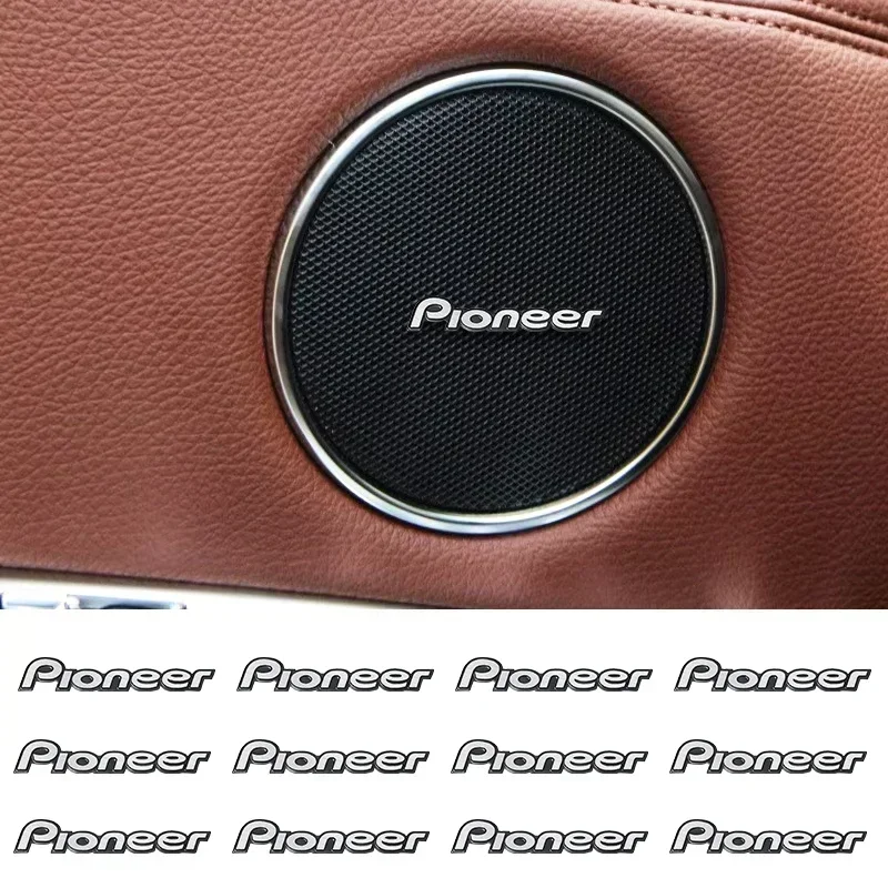 5pcs/10pcs high-quality Metal pioneer logo car Hi-Fi Speaker audio Speaker Badge stereo Emblem sticker Auto styling accessories