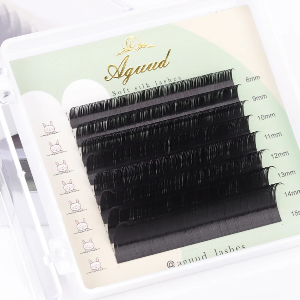 

AGUUD Eyelashes Matte Black Classical 0.05mm Individual Eyelash Faux Mink Cilia Eyelash Extension for Eye Lash Professionals