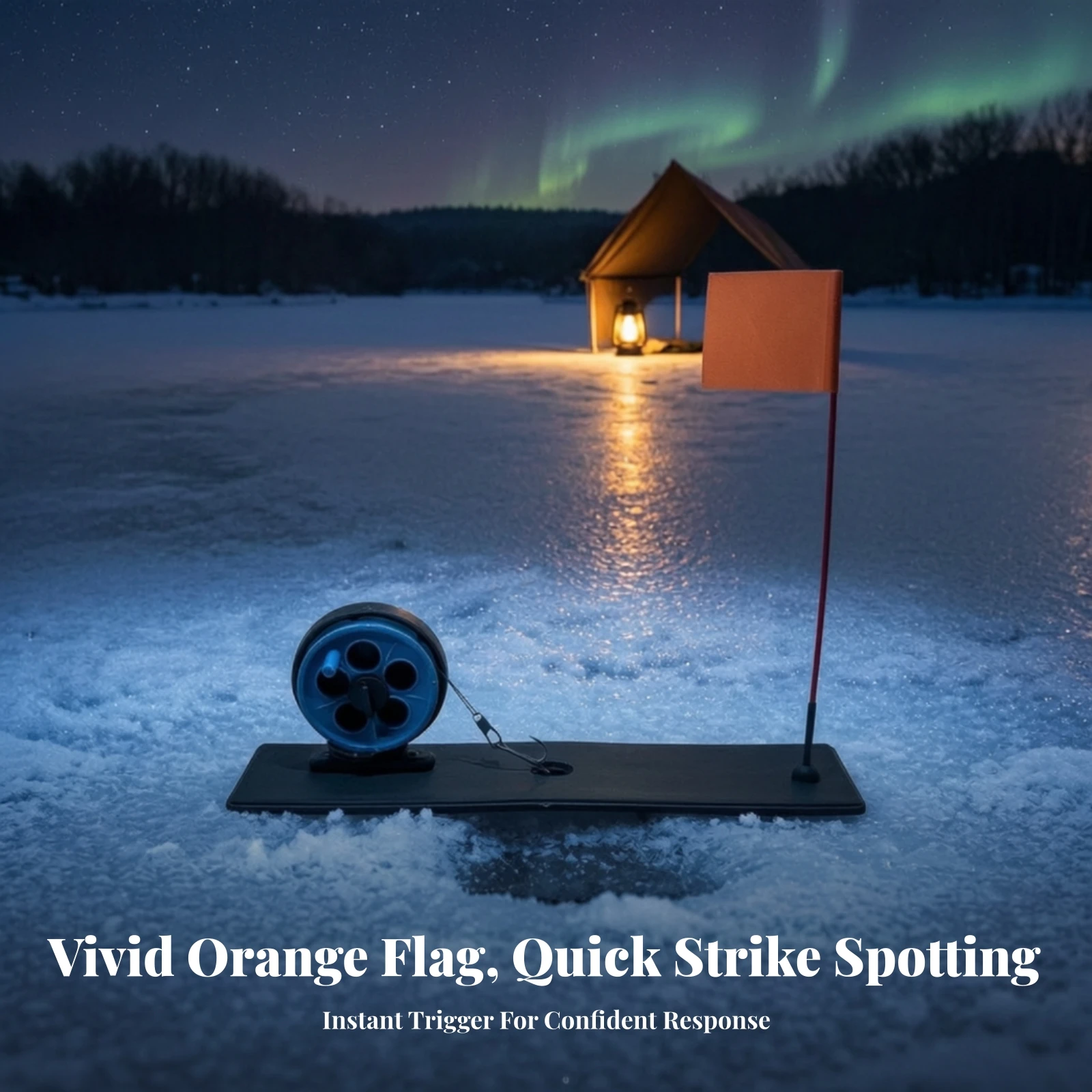 Ice Fishing Ice Fishing Rig Low-Sitting Ice Fishing Flag Ice Fishing Rig with Flag Visible Strike Indicator Convenient