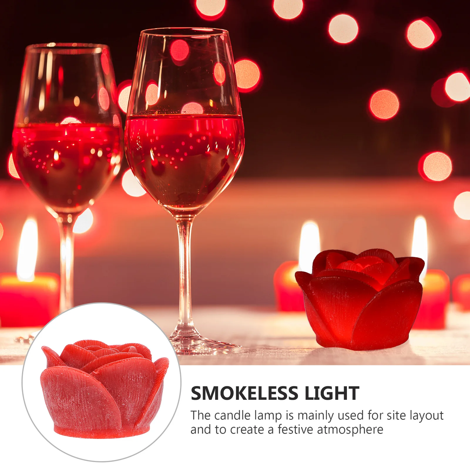 Festival Decorative Lights LED Rose Lamp Flame-Less Smokeless Design for Safe Indoor Outdoor Celebration Ambience