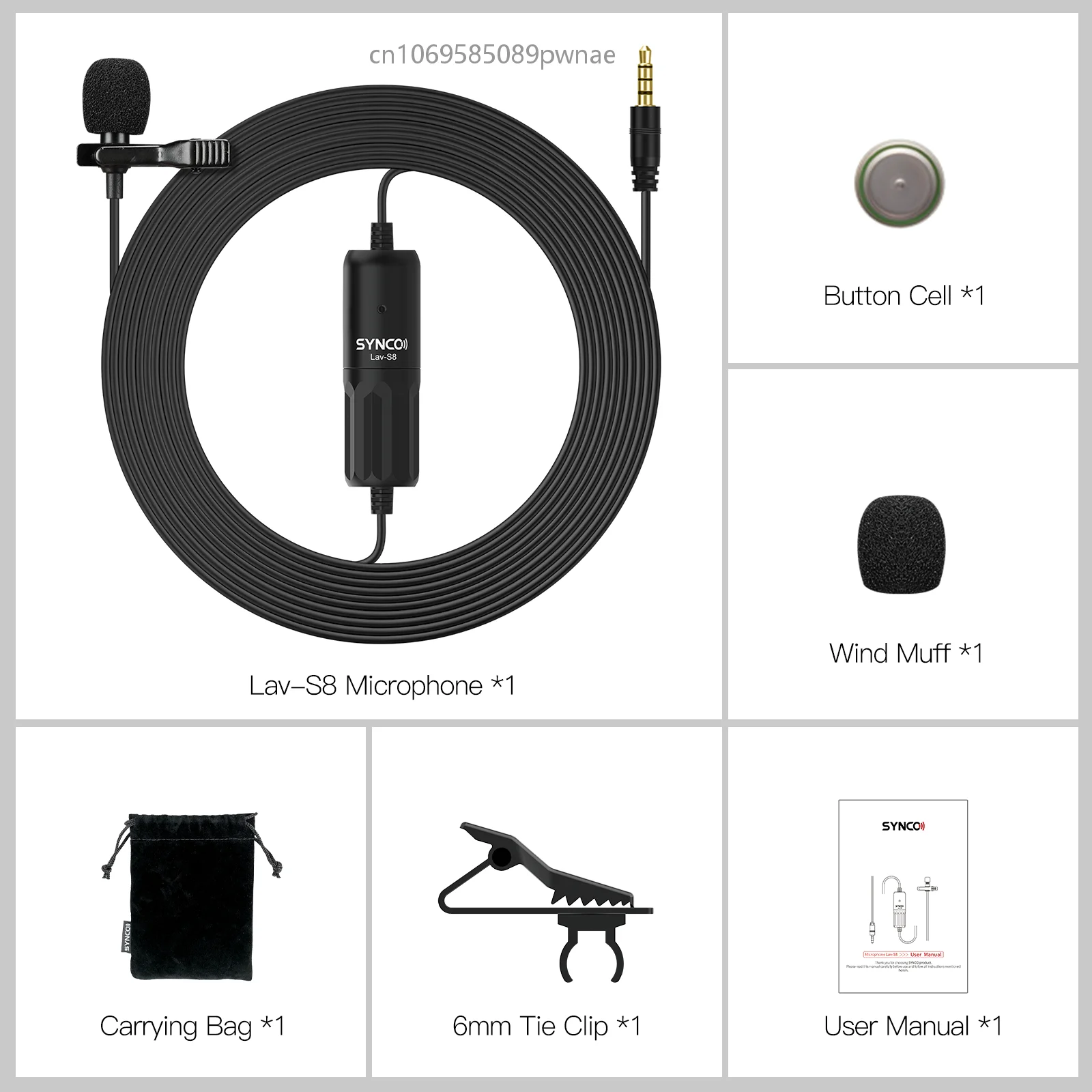 Synco lav s8 lapela microfone profissional 3.5mm trrs/trs com fio de áudio lapela condensador microfone microfone s6e