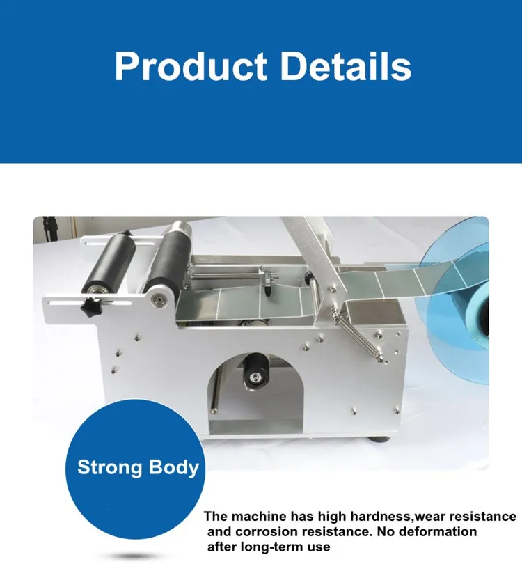 Semi-Automatic High-Accuracy Glass Beverage Bottle Labeling Machine with Digital Control for Round Bottles
