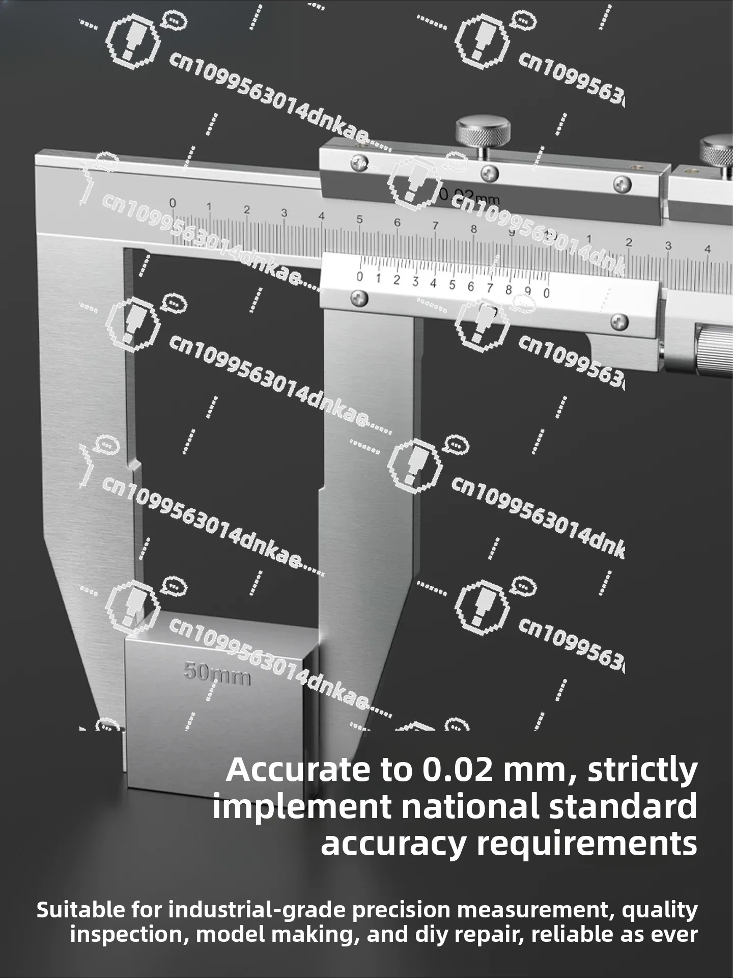 Large Range Vernier Caliper 0-500-600-1000mm Extended Measuring Claw Measuring Ruler High Precision Stainless Steel Caliper