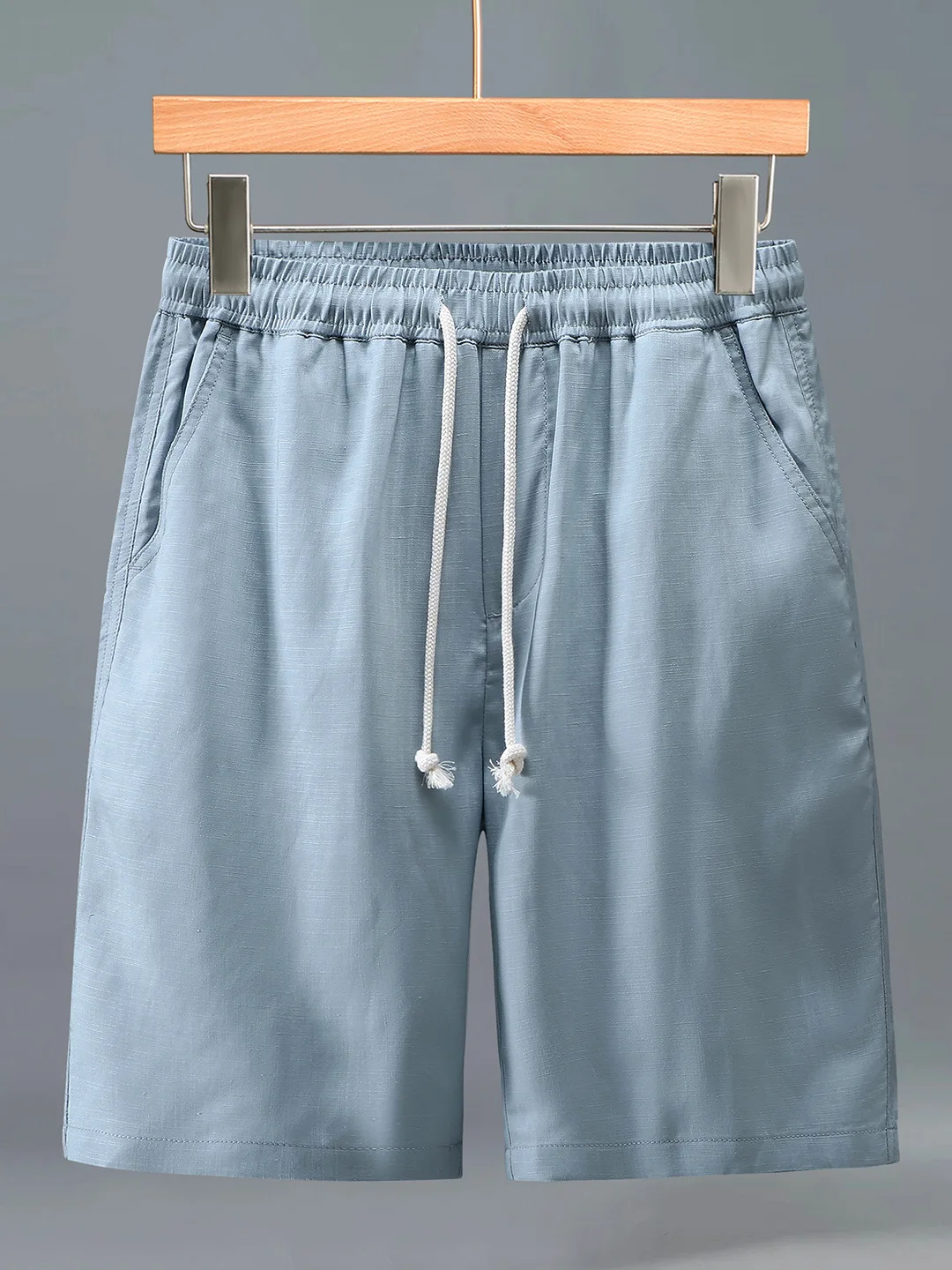 

Linen Drawstring Shorts Men Summer Thin Breathable Comfortable Loose Refreshing Lyocell Linen Material Five-Quarter Pa...
