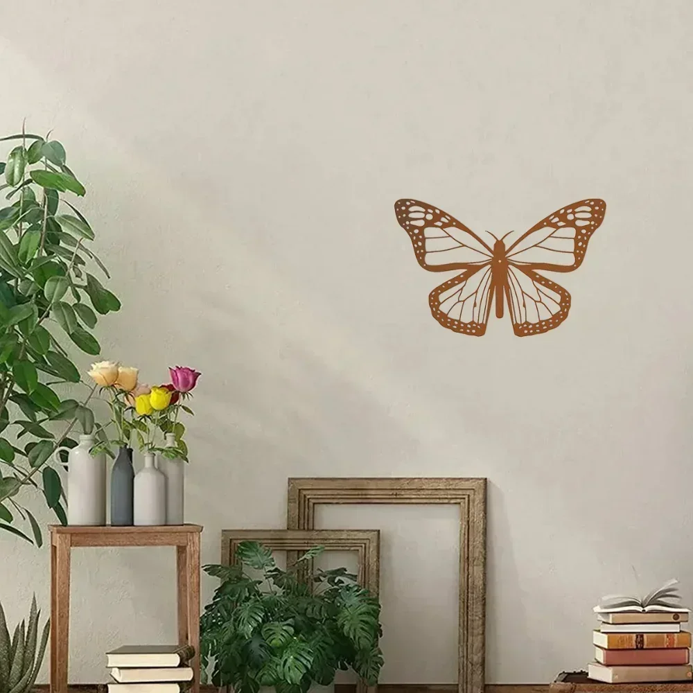 Encantadora decoración de pared de metal con forma de mariposa inspirada en Tiki: agradable para el hogar. Alegre para la decoración del jardín y la habitación