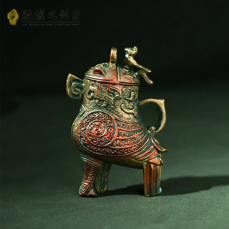 

【Cartoon Cartoon Pattern】Anyang Yin Ruins Museum Antique Style Fu Hao Owl Zun Fridge Magnet High-end Gift Decoration Collectible