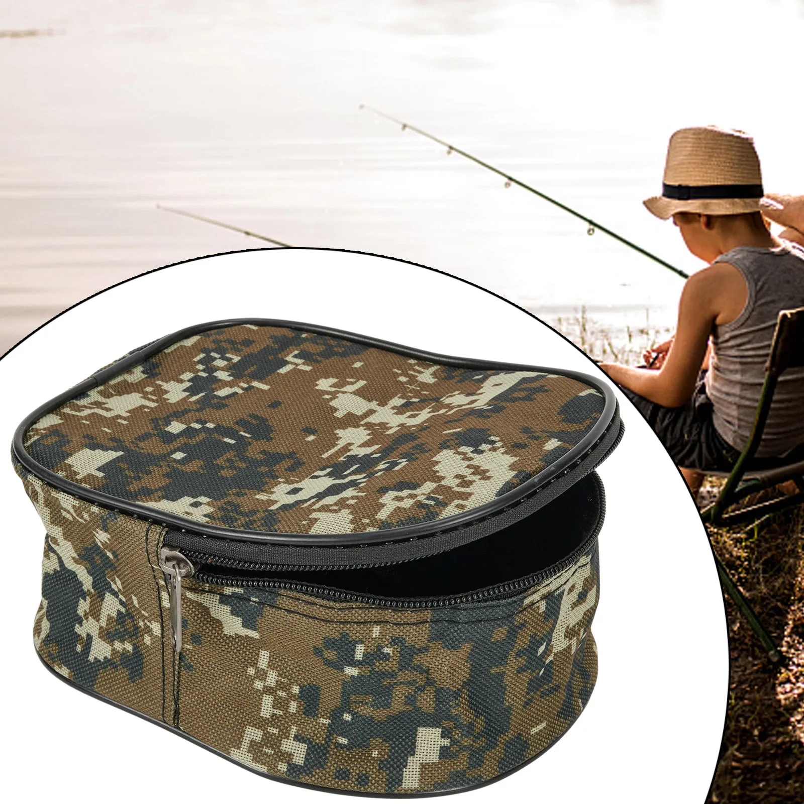 Fishing Reel Storage Bag Outdoor Black Green Large Capacity Portable 1 Pcs 18*15*8cm/7.1*5.9*3.1in High Quality