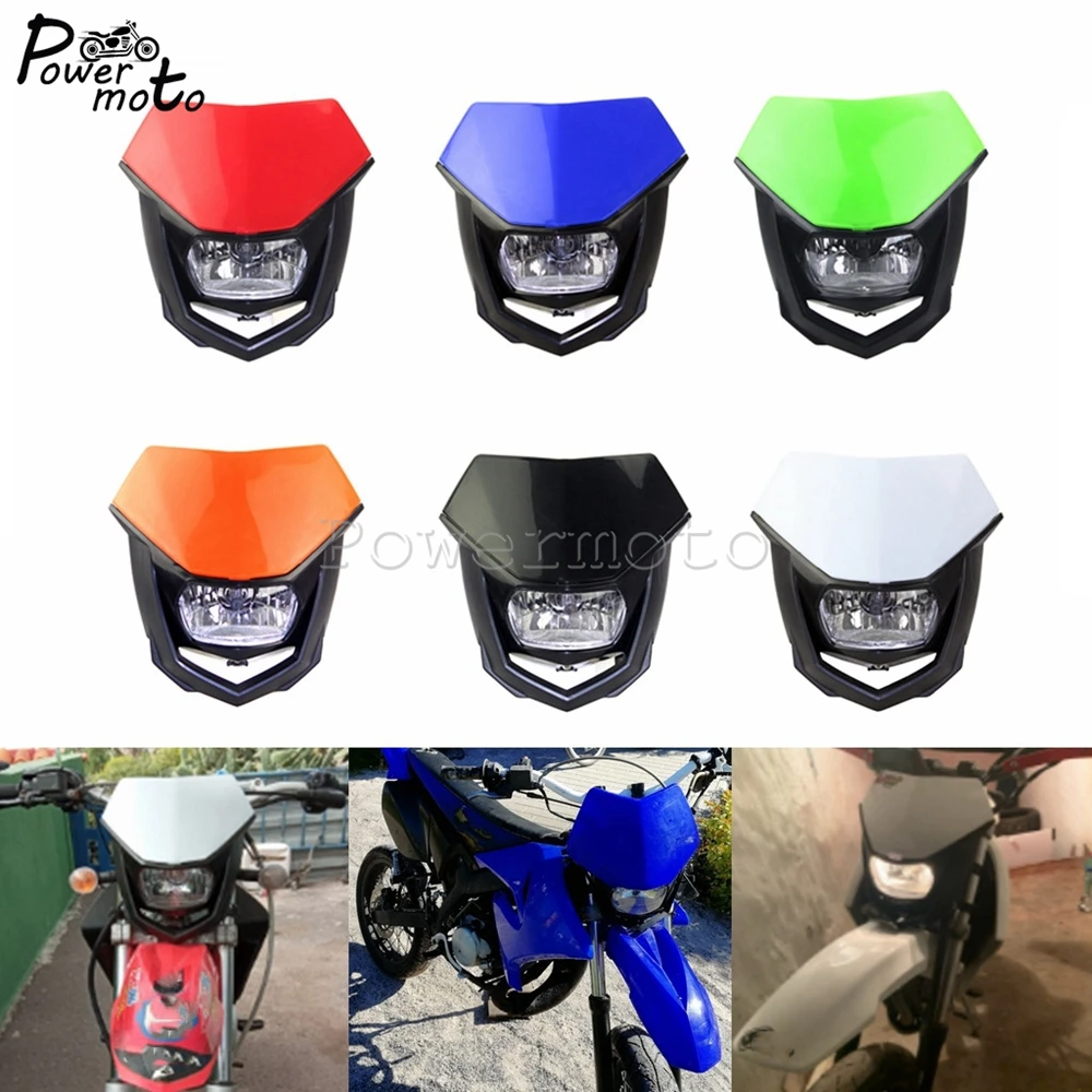 Dual Sport Motocross Enduro MX Headlight Universal Running Front Lamp Mask for Yamaha WR250 YZF WR 450 Honda Kawasaki KLX XR CRF