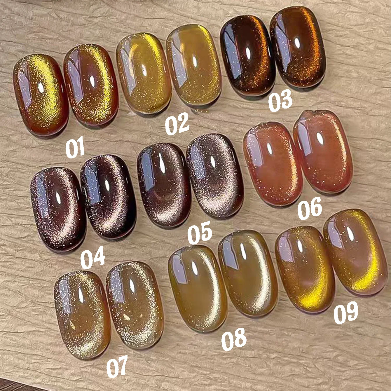 1-9 pçs shaka início do outono âmbar olho de gato marrom série gel unha polonês 2025 novo outono/inverno atmosfera halloween gel de unhas