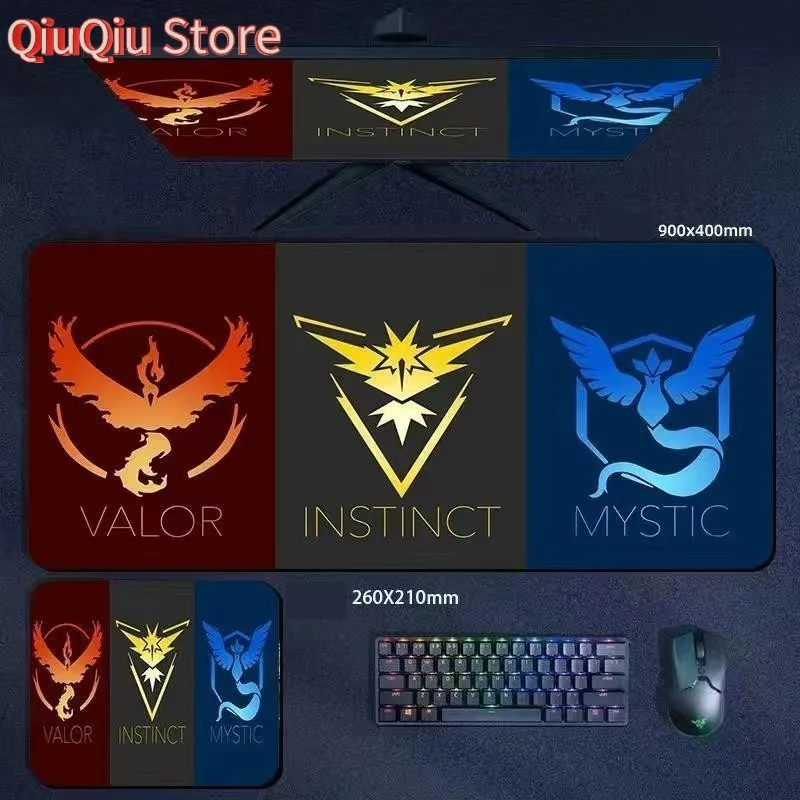 Tapis de souris Pokémon Go Pikachu, Extra-large et épais, pour clavier d'ordinateur, bureau, 90x40/80x30/60x30/26x21cm, décoration de bureau de dessin animé mignon