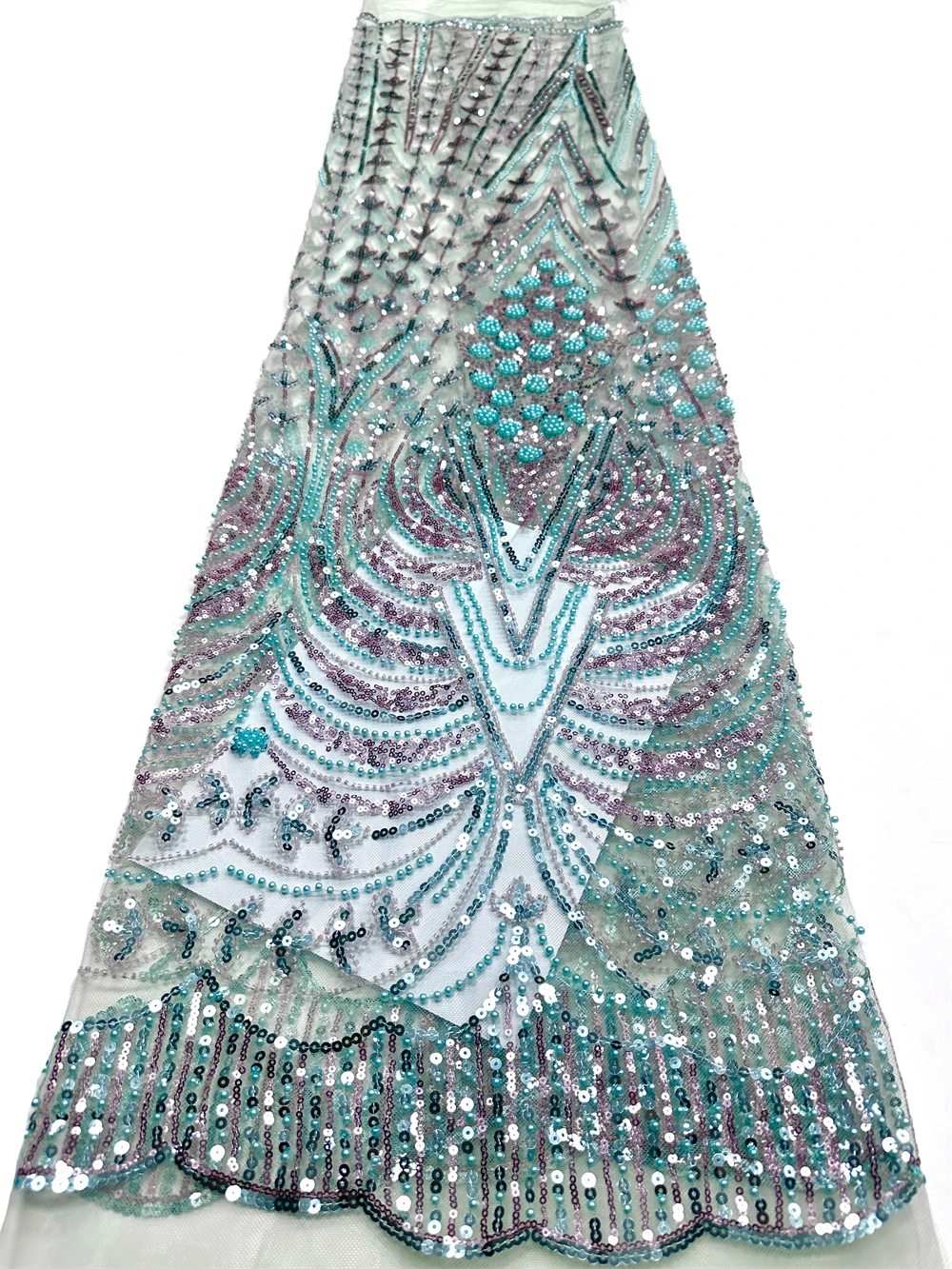 

Высококачественная ткань с пайетками и бисером для свадебных платьев, роскошная ручная работа, кристаллы, африканский тюль с пайетками.