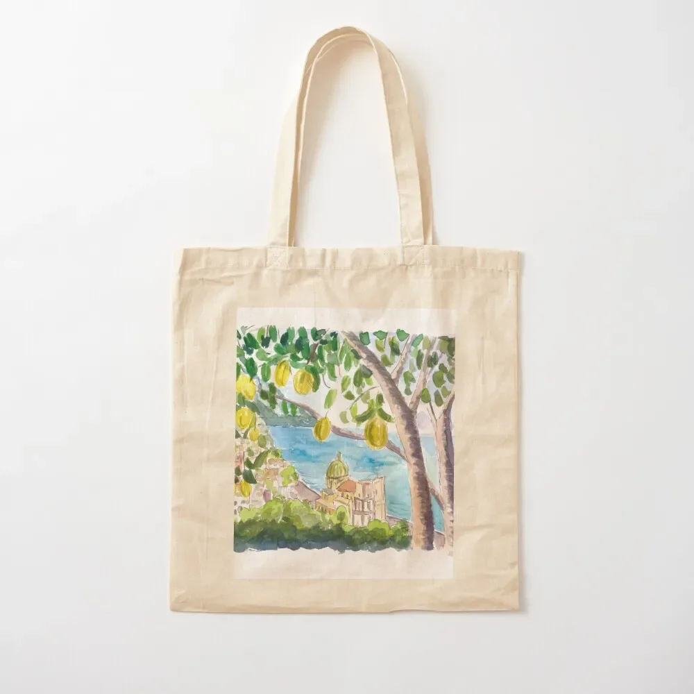 

Amalfi Coast Seaview with Fresh Limes on Tree Tote Bag shoping bag shopper bag woman