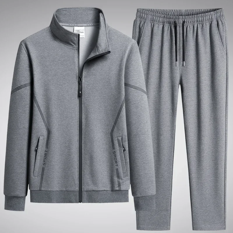 Fato de treino casual monocromático masculino, conjuntos masculinos para outono, roupas de corrida, suéter unissex, plus size 8XL, moda, novo, 2024