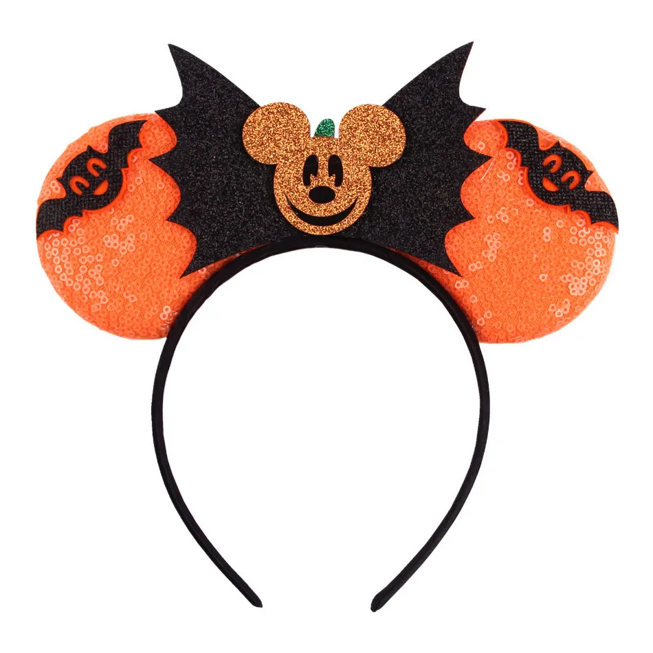 Halloween Mouse Ears Headband Kid Festival Cosplay Sequins Bow Hair Accessories Girl Birthday Party Hairband Supplies Decoration