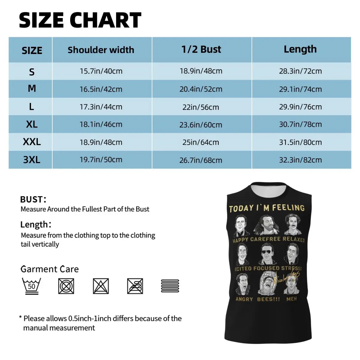 Merry Christmas St Nicolas Cage Men Printed Sleeveless T-shirt Casual Hip Hop Street Style Beach Holiday Tank Tops