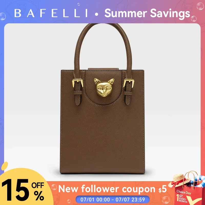 BAFELLI 2026 NEW WOMEN\'S HANDBAG CAT LUXURY BRAND DESIGNER ORIGINAL STYLE TRENDING SHOULDER CASUAL BAGS MINI TOTE CROSSBODY