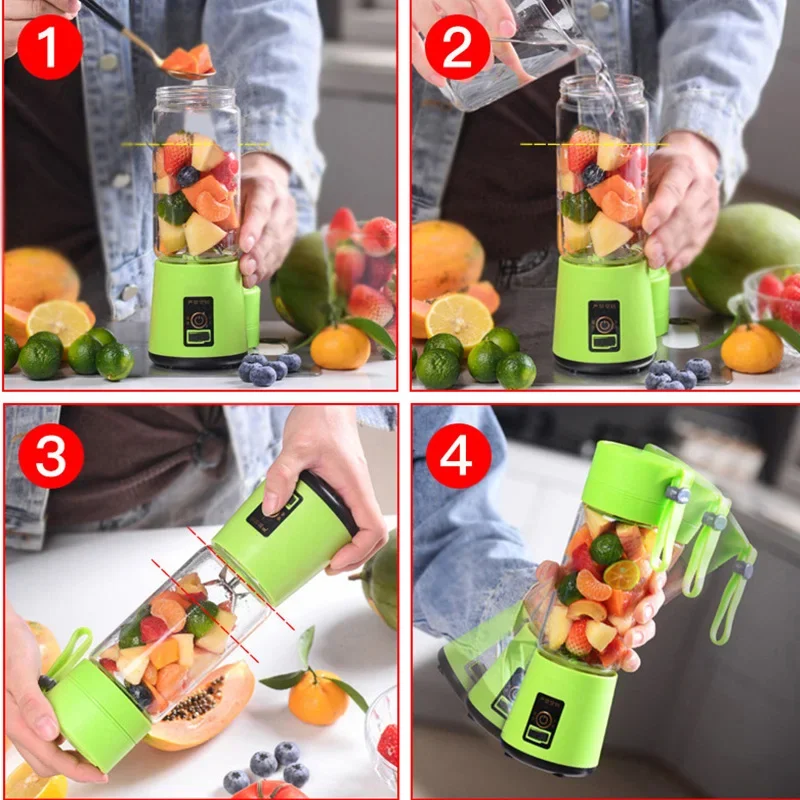 USB Electric Fruit Juicer Handheld Smoothie Maker Blender Rechargeable Mini Portable Juice Cup