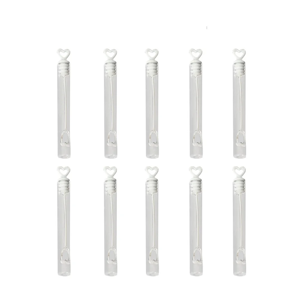 

48pcs Empty Bubble Bottles Heart Shaped Cap Plastic Kids Party Favor Wedding Bridal Shower Graduation Gift Soap Water