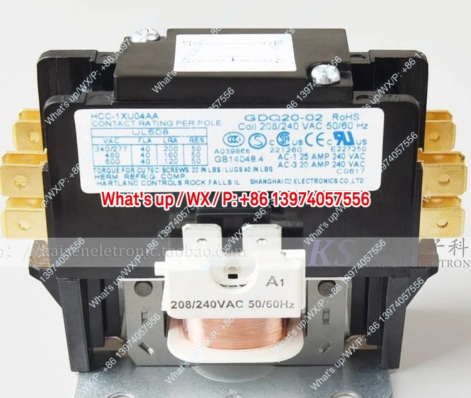 208V-240V 40A High Load Single Phase Bus Bar HCC-1XU04AA Compressor AC Contactor