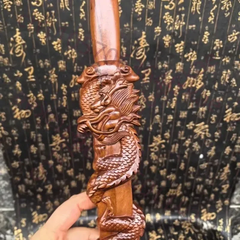 40CM Taoist Supplies Carving Natural Lightning Struck Wood Bagua Panlong Sword