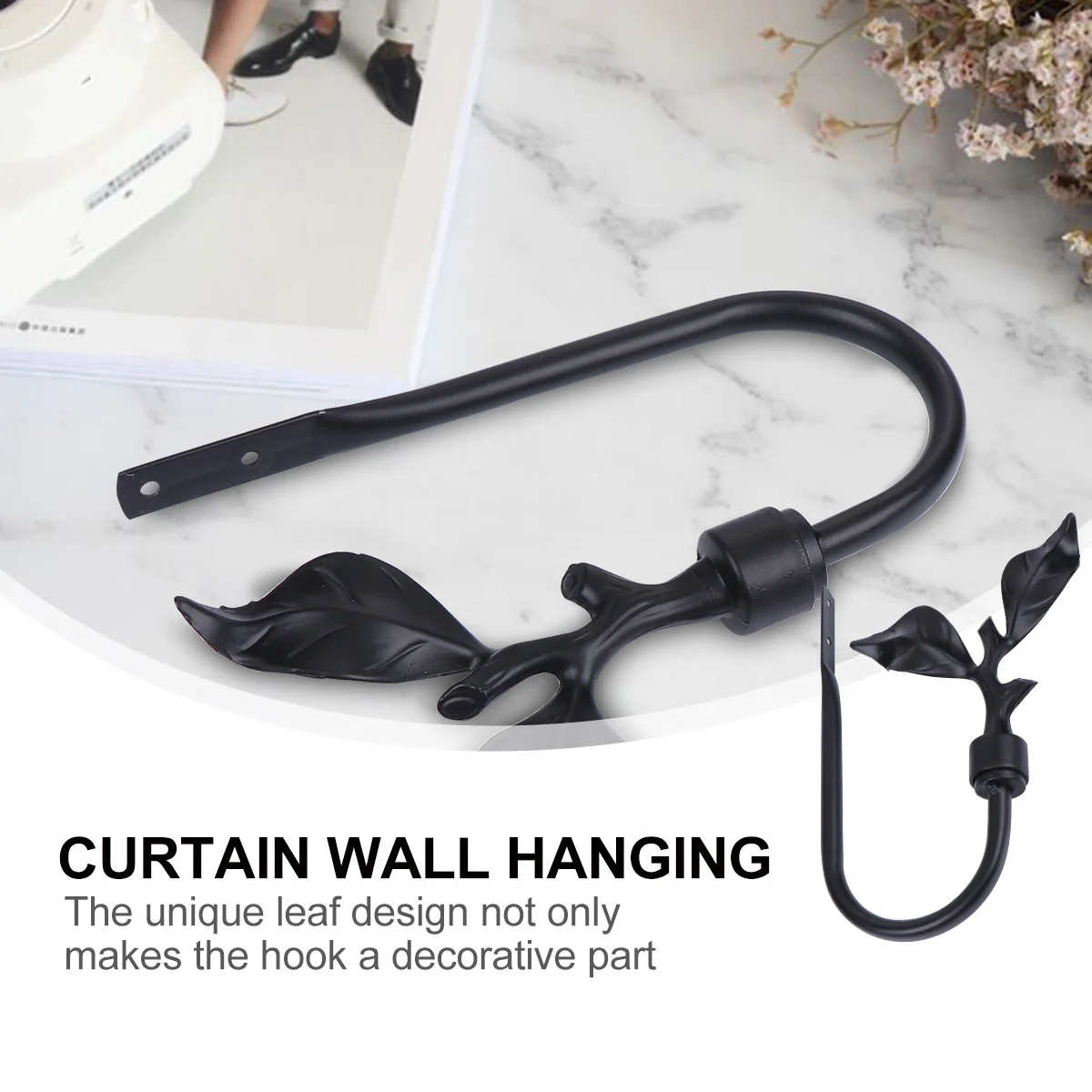 Ganchos de cortina con hojas rústicas, gancho montado en la pared para el hogar y la Oficina, colgador de Metal resistente, abrigos, toallas, bolsas, almacenamiento de llaves