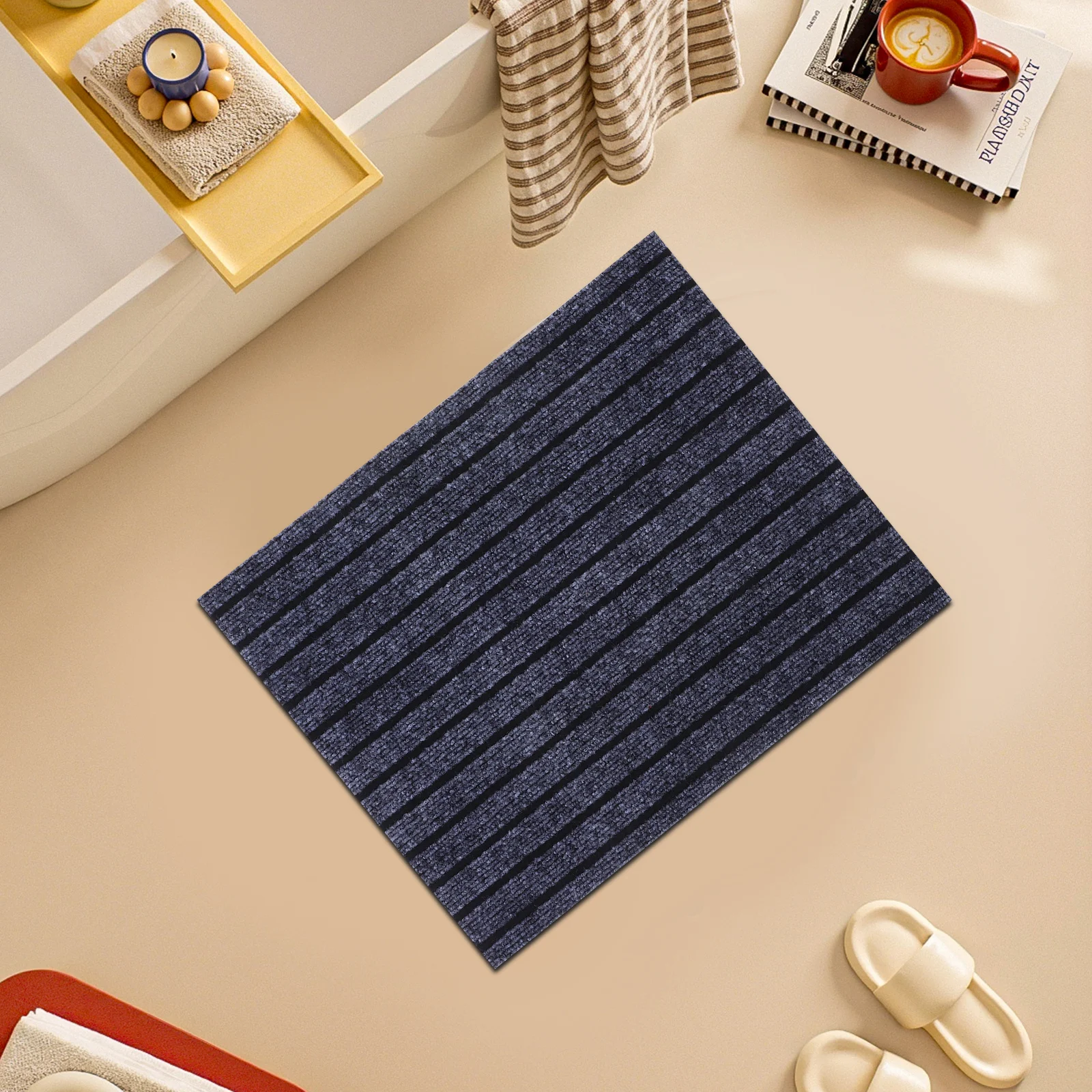 

2Pcs Urinal Bathroom Floor Mats Nonslip Quick Dry Absorbent Mats for Hotels Malls High Traffic Restroom Use Bath Mat Quick Dry