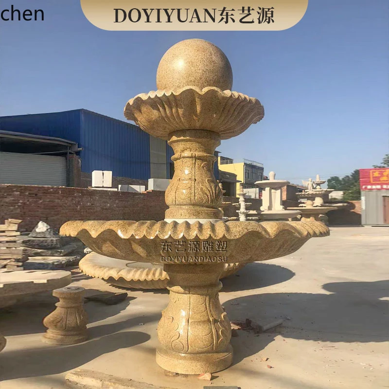 stone sculpture fountain feng shui ball water spray sculpture courtyard rockery circulating water lotus pot ornament