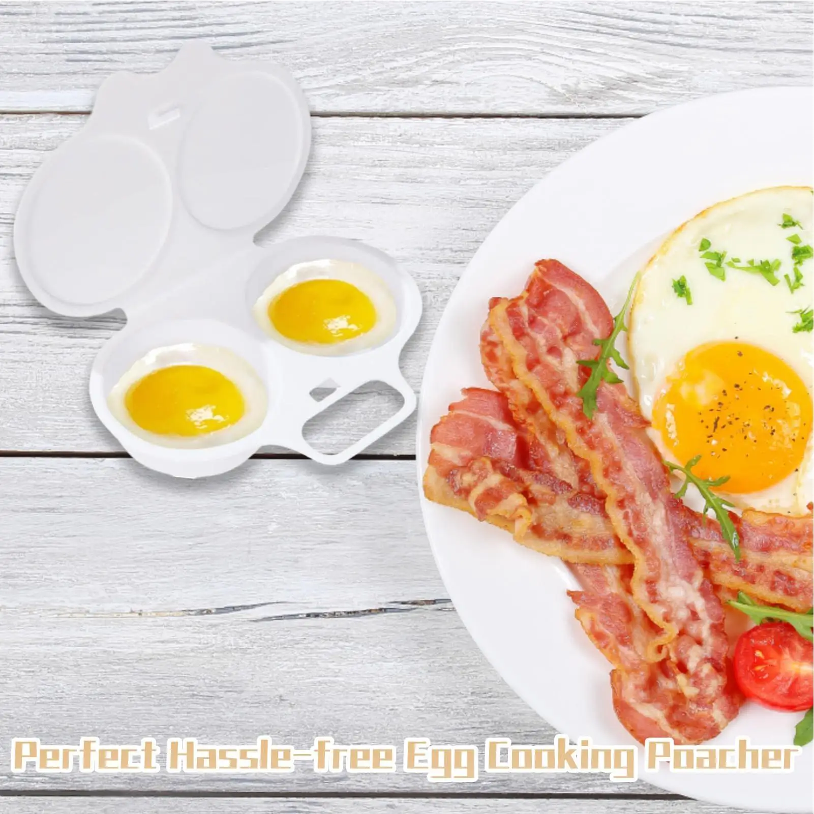 Food Grades Plastic Microwave Egg Cooker Heat Resistant Kitchen Cooking Mold Egg Fryer Easy To Clean Portable Steamed Egg Box