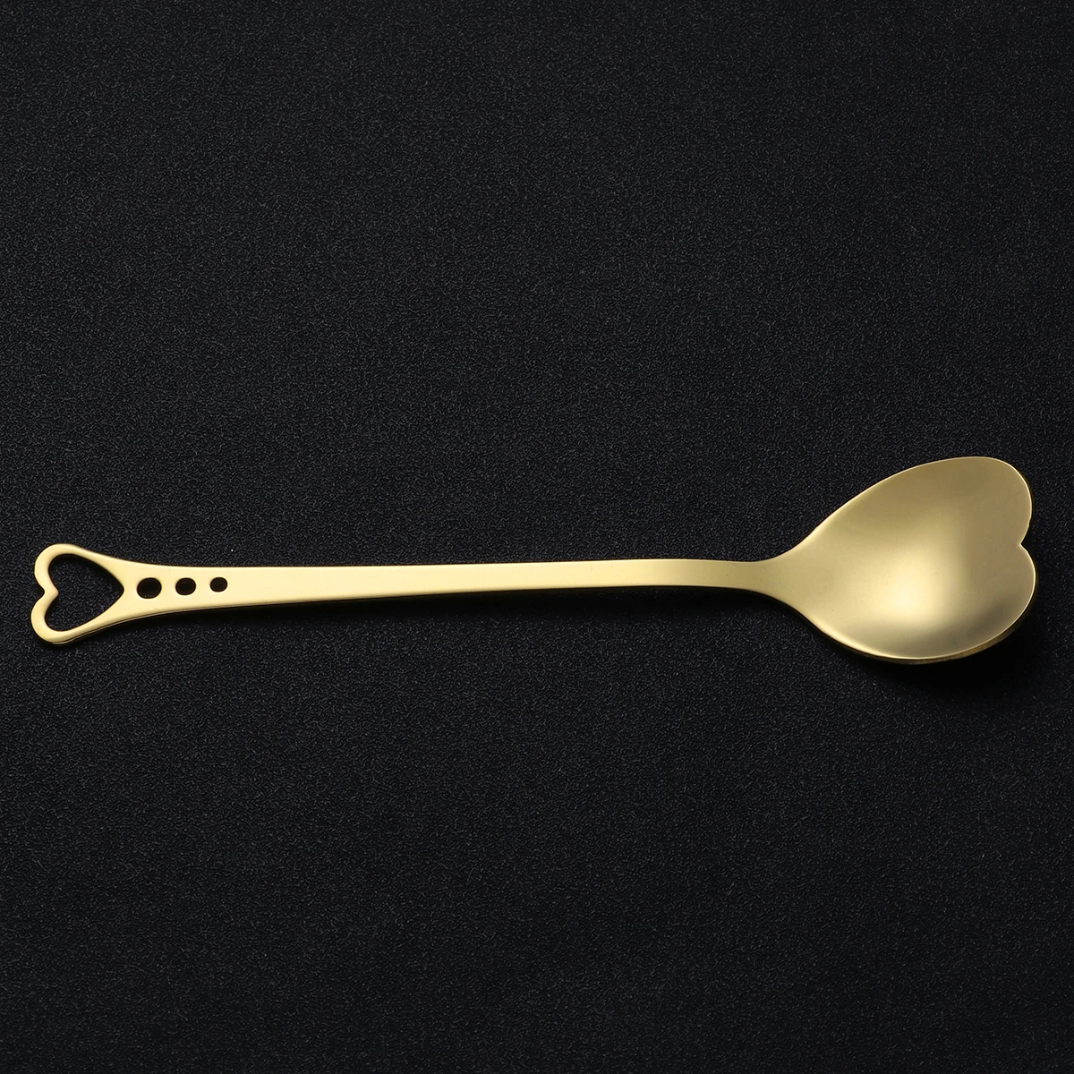 

2Pcs Heart Shaped Stainless Steel Spoon Gold Plating Dessert Scoop Unique Stirring Spoon for Home Restaurant Coffee Shop