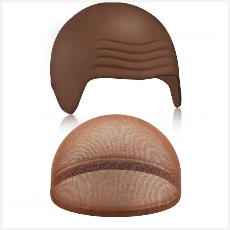 قبعات أصلع مع صافي الشعر هالوين ماكياج رأس البسكويت القبعات أغطية البشر المزيفة ألبسة أزياء أزياء للأطفال للأطفال البالغين