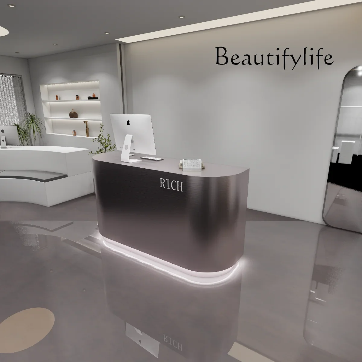 AA Stainless Steel Clothing Store Reception Front Desk Store Small Beauty Salon Checkout Page