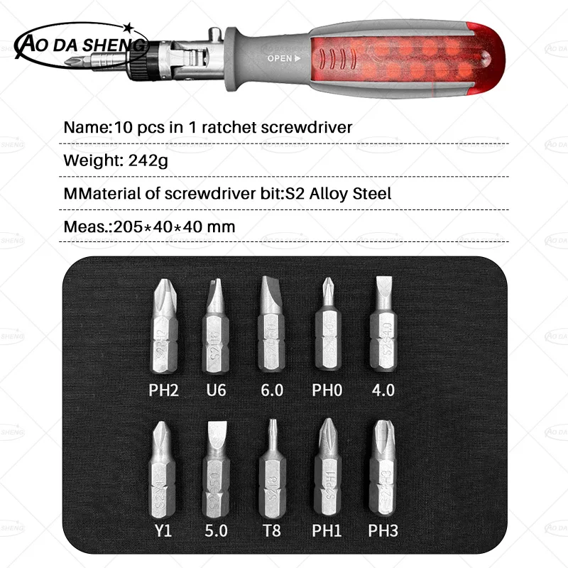 XMSJ Alloy Ratchet Multi-function Screwdriver Set Multi Angle Cross Plum Triangle Shape Screw Driver Adjustable Maintenance Tool