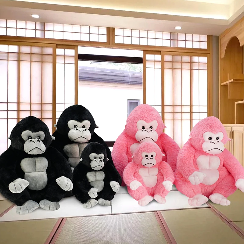 三英 ピンク 親子 ゴリラ 昭和 レトロ ビンテージ 人形 おもちゃヴィンテージ ぬいぐるみ Lovely Gorileine ゴリレーヌ ゴリラ 9010 ドレス リボン M