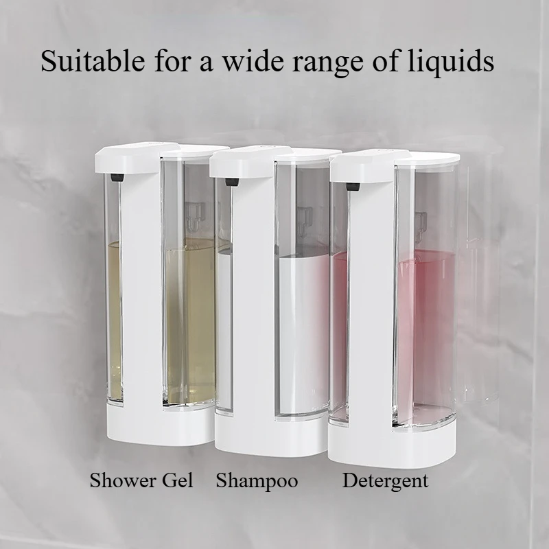 Automatic Sensor Soap Dispenser Rechargeable Wall Mounted Bathroom Multiple Liquid Dispenser Soap Pump 500ml 4 Adjustable Levels