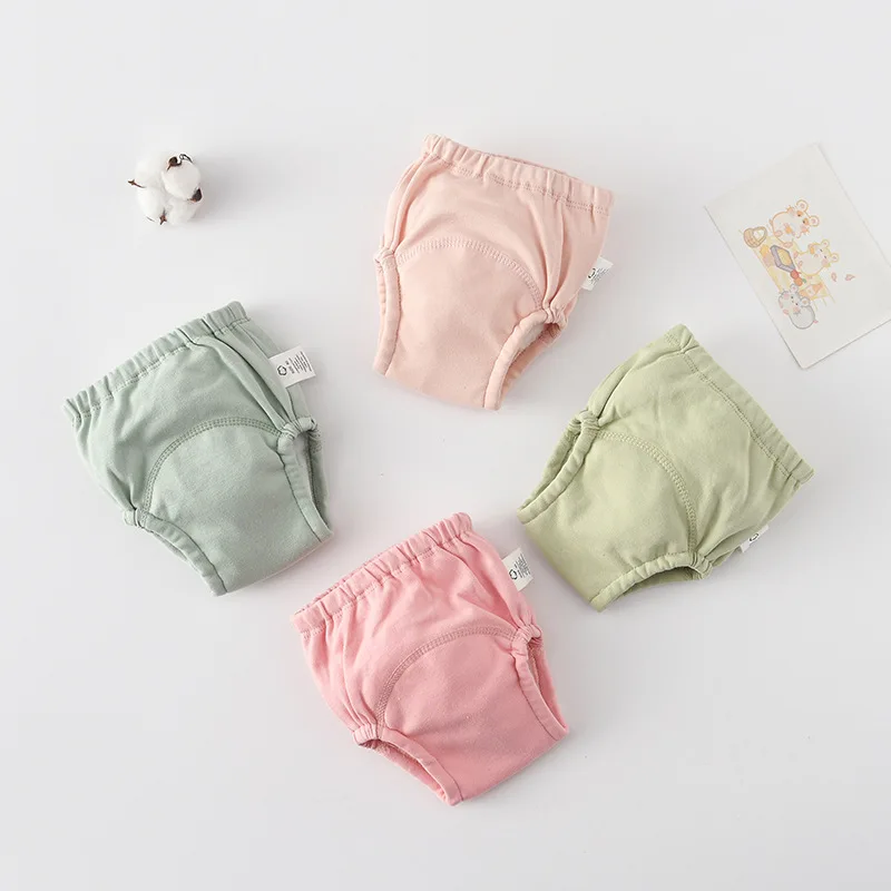 Candy Color Baby Waterproof Reusable Training Pants New Cotton Baby Diaper Infant Shorts Nappy Panties Changing Underwear Cloth