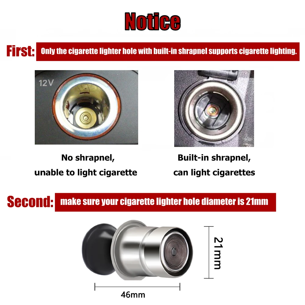 Valve Core 12V Metal Car Windproof Flameless Cigarette Lighter Power Socket Plug For Ford Focus Mustang Mk2 Mk7 Fiesta Everest
