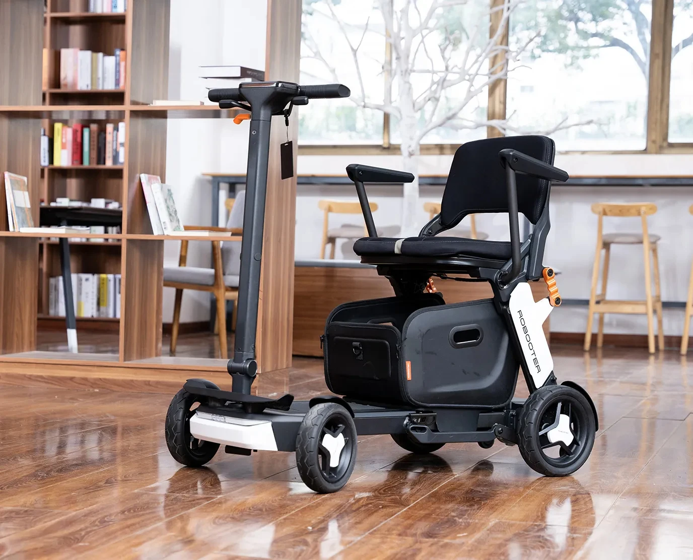 

Ручной складной электрический скутер с двумя этапами складывания, управление через приложение, портативный, для пожилых людей - BZ-Q40